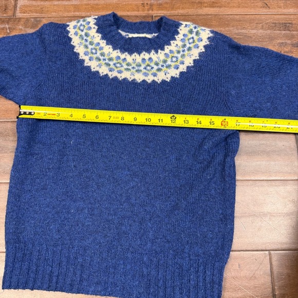 Vintage Dean's Of Scotland Cardigan Fair Isle Sweater | Blue | Size 38 Small - Picture 6 of 12